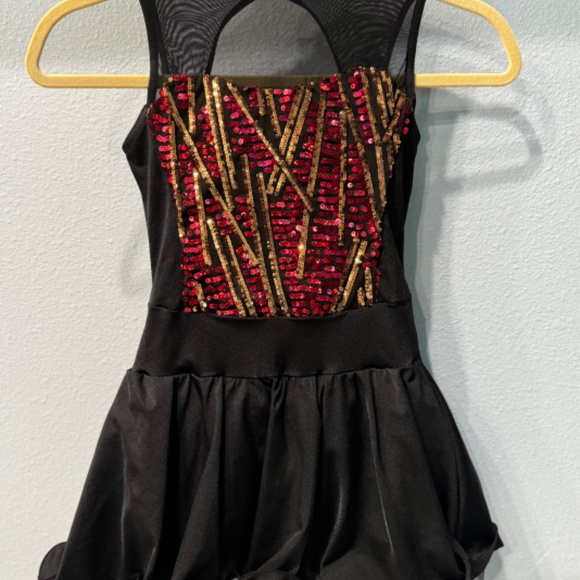 Weissman Check Me Out 12481 Black with red sequins Dance Costume MC - Picture 3 of 8